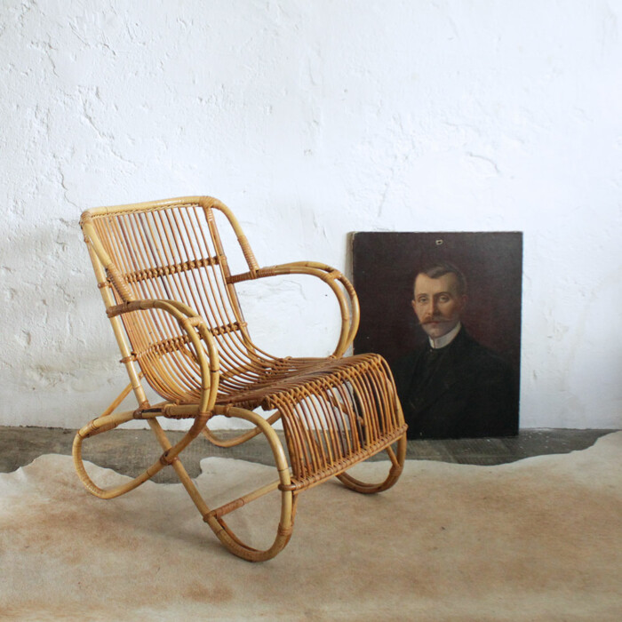 Fauteuil rotin vintage - F611 – Image 4