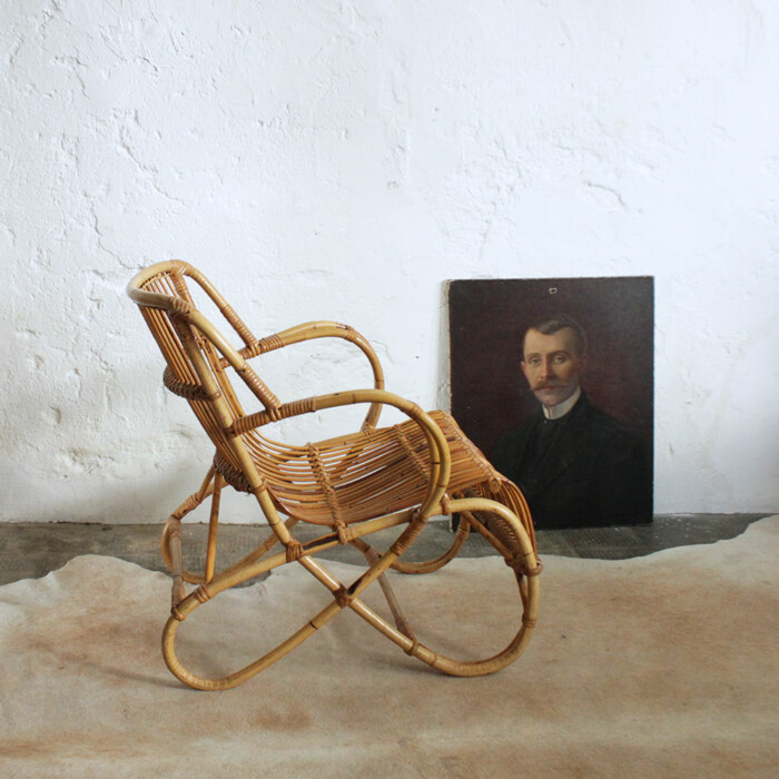 Fauteuil rotin vintage - F611 – Image 5