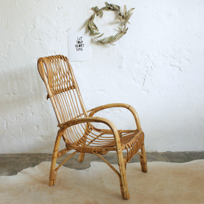 Fauteuil rotin vintage - F627 – Image 4