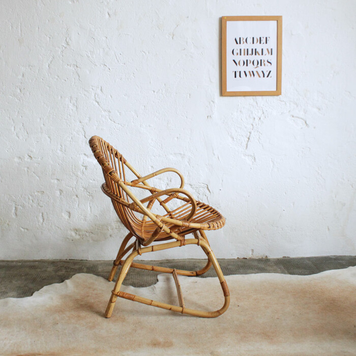 Fauteuil rotin vintage - Coquille - F680 – Image 5