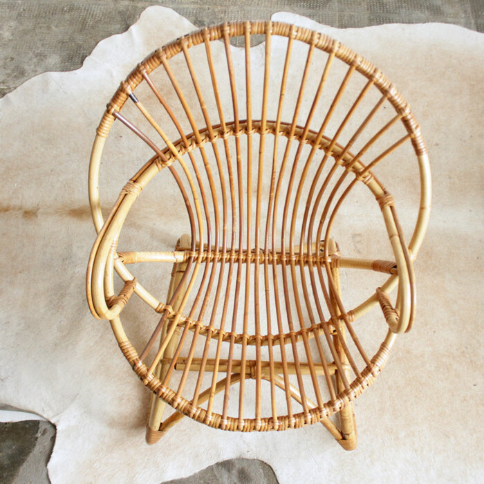 Fauteuil rotin vintage - Coquille - F680 – Image 6