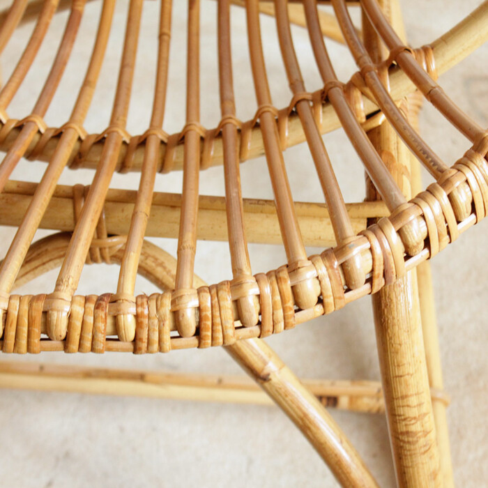 Fauteuil rotin vintage - Coquille - F680 – Image 2