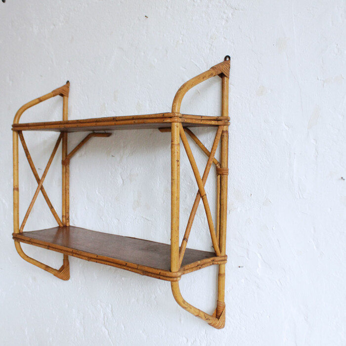 Etagère rotin vintage - F691