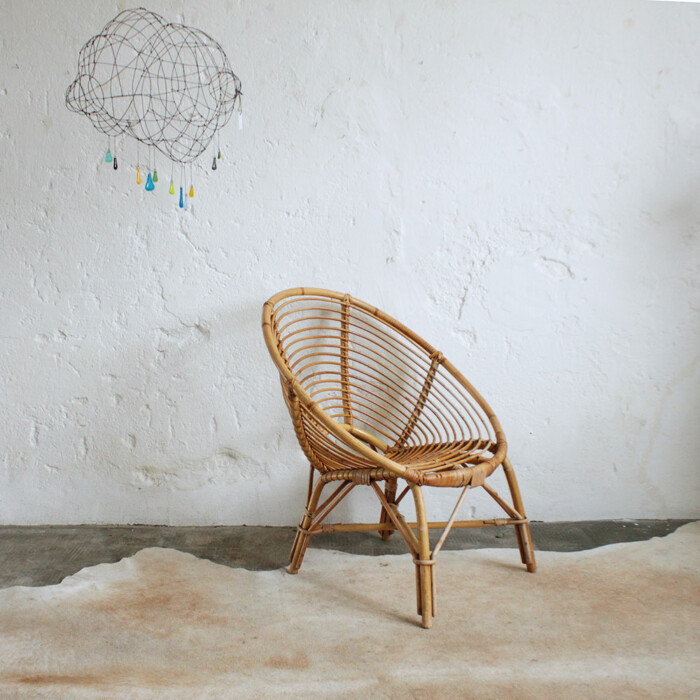 Fauteuil rotin vintage - spirale - F687 – Image 4