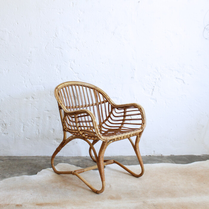Fauteuil rotin vintage - G399 – Image 4