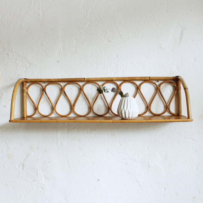 Etagère rotin vintage - G476