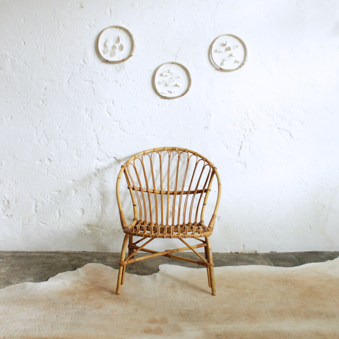Fauteuil rotin vintage - G495