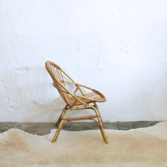Fauteuil rotin vintage - Coquille - G511 – Image 5
