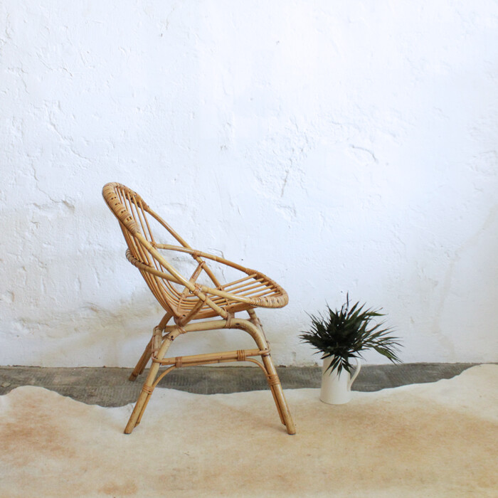 Fauteuil rotin vintage - Coquille - G510 – Image 5