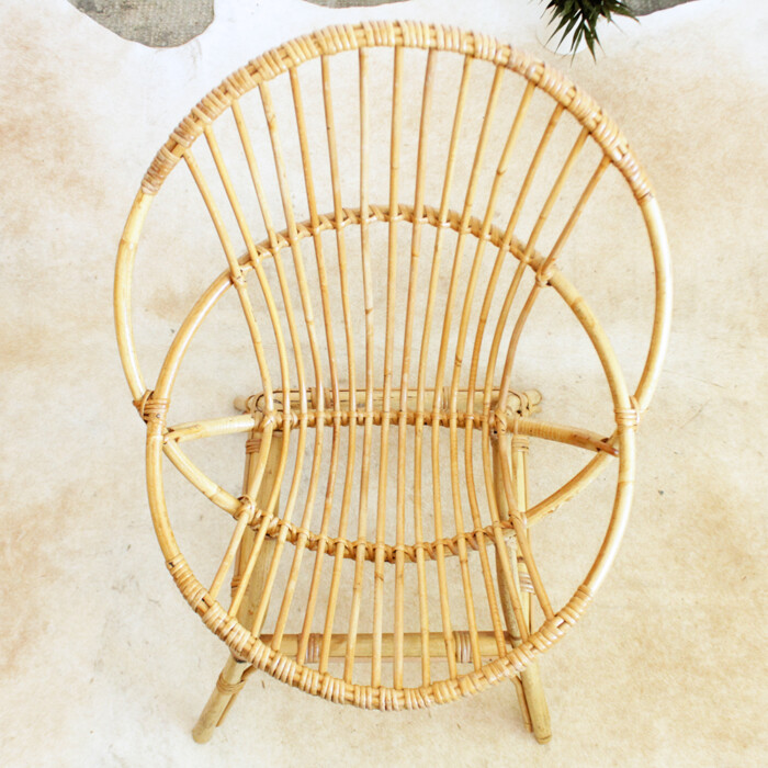 Fauteuil rotin vintage - Coquille - G510 – Image 6