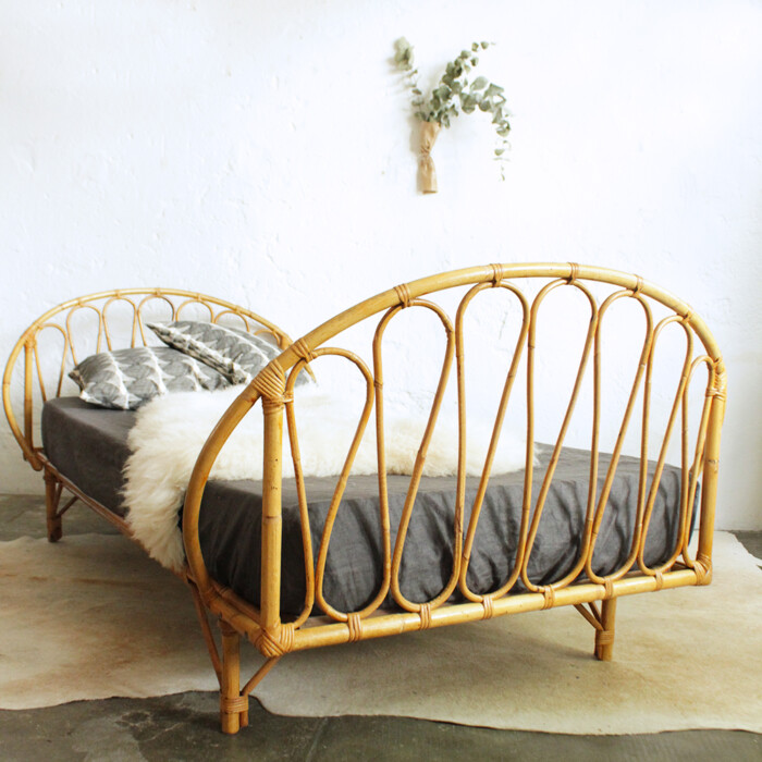 Lit rotin vintage - Corbeille - G529 – Image 4