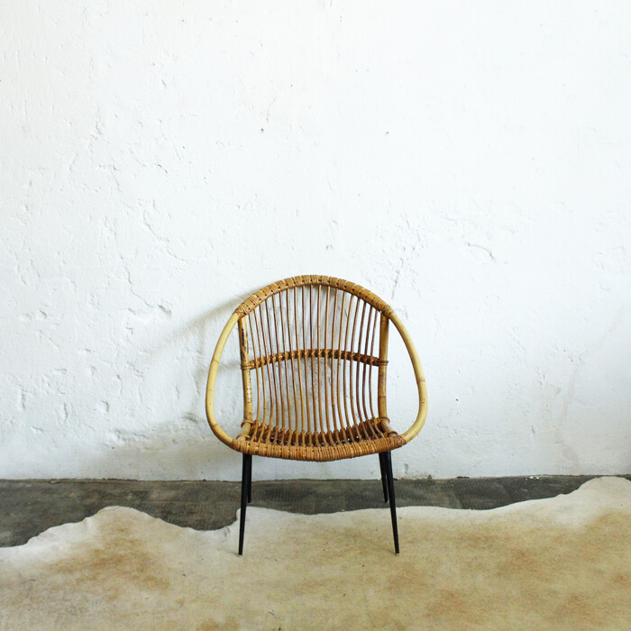 Fauteuil rotin vintage - G555