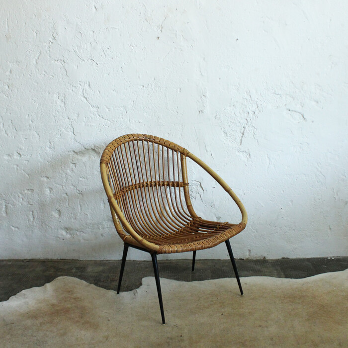 Fauteuil rotin vintage - G555 – Image 4