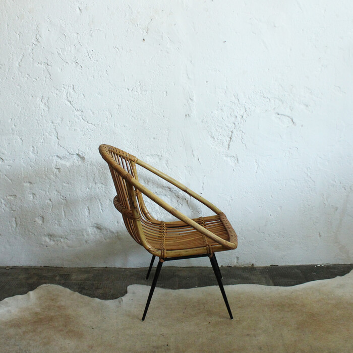 Fauteuil rotin vintage - G555 – Image 5