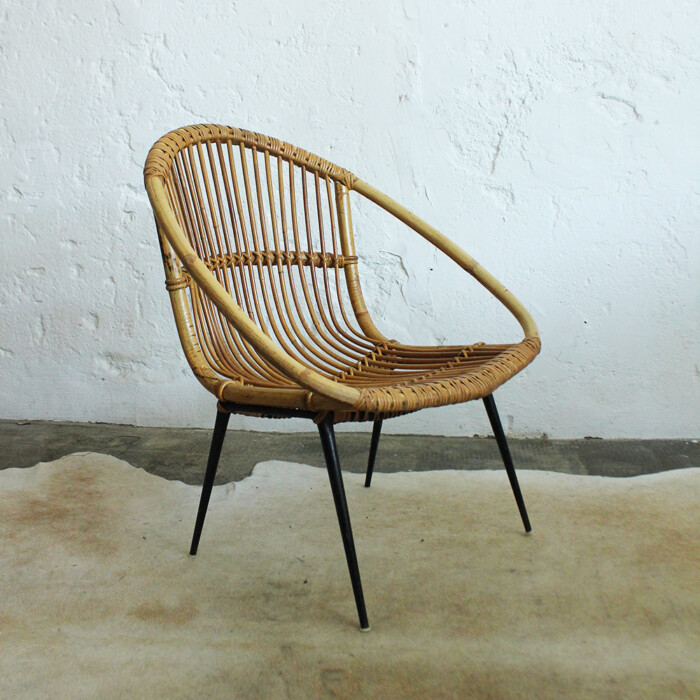 Fauteuil rotin vintage - G555 – Image 6