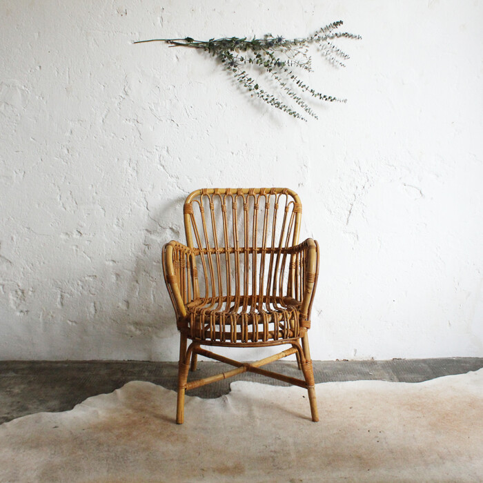 Fauteuil rotin vintage - G707