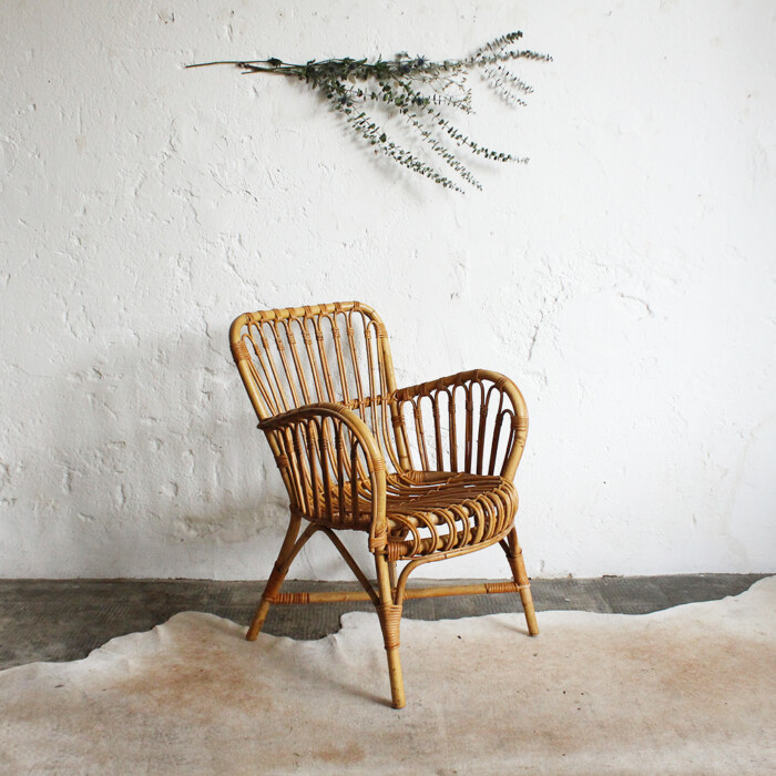 Fauteuil rotin vintage - G707 – Image 4