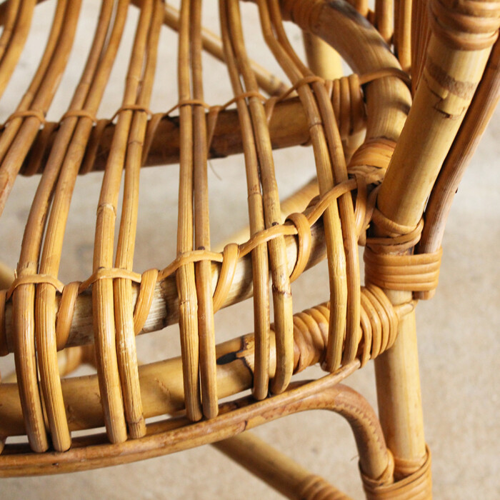Fauteuil rotin vintage - G707 – Image 7