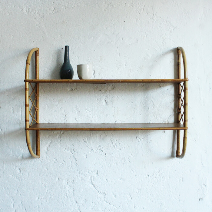Etagère rotin vintage - G583