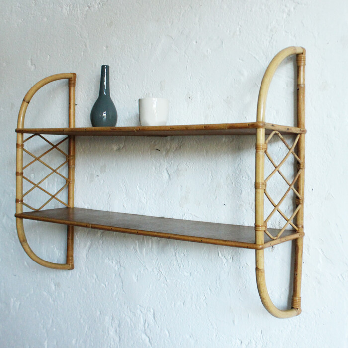Etagère rotin vintage - G583 – Image 4