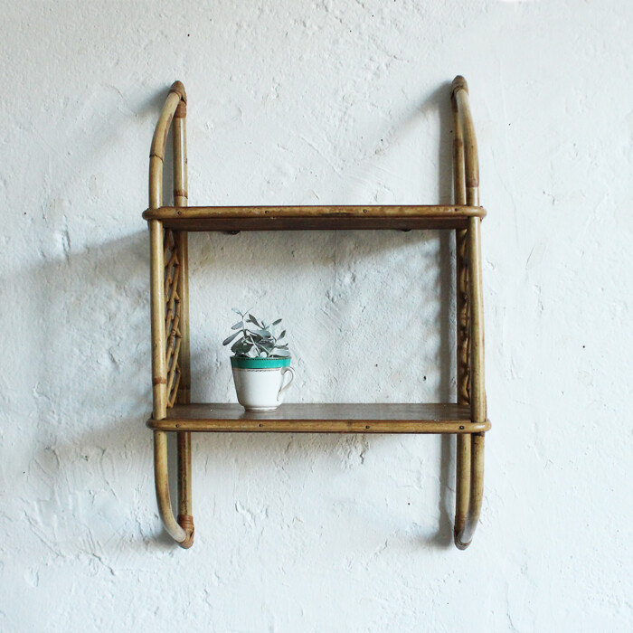 Etagère rotin vintage - G575