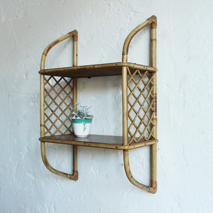 Etagère rotin vintage - G575 – Image 4