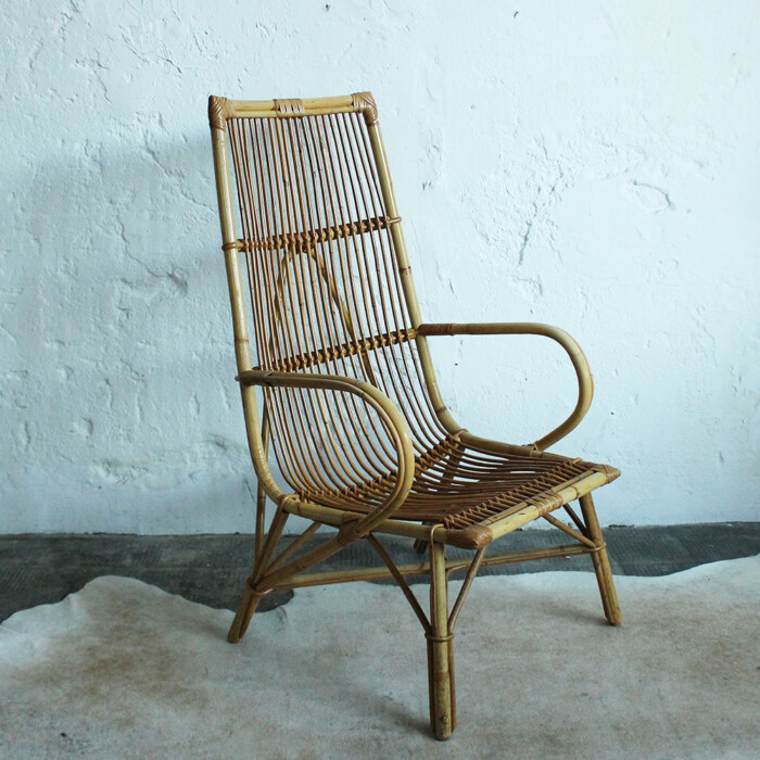 Fauteuil rotin vintage - C309 – Image 4