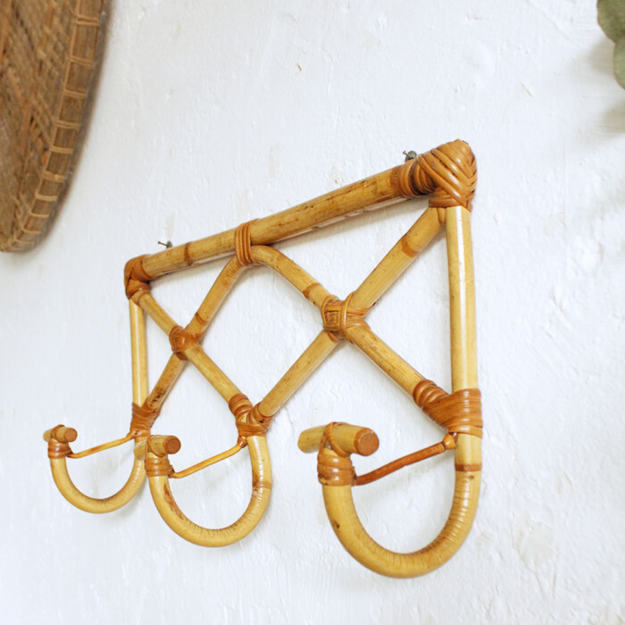 Patère rotin vintage - G541 – Image 4