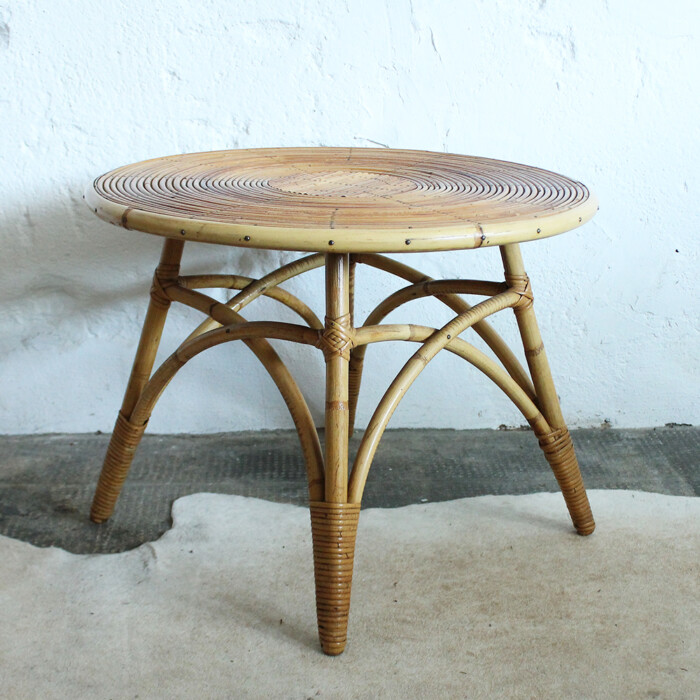 Table basse rotin vintage - G516