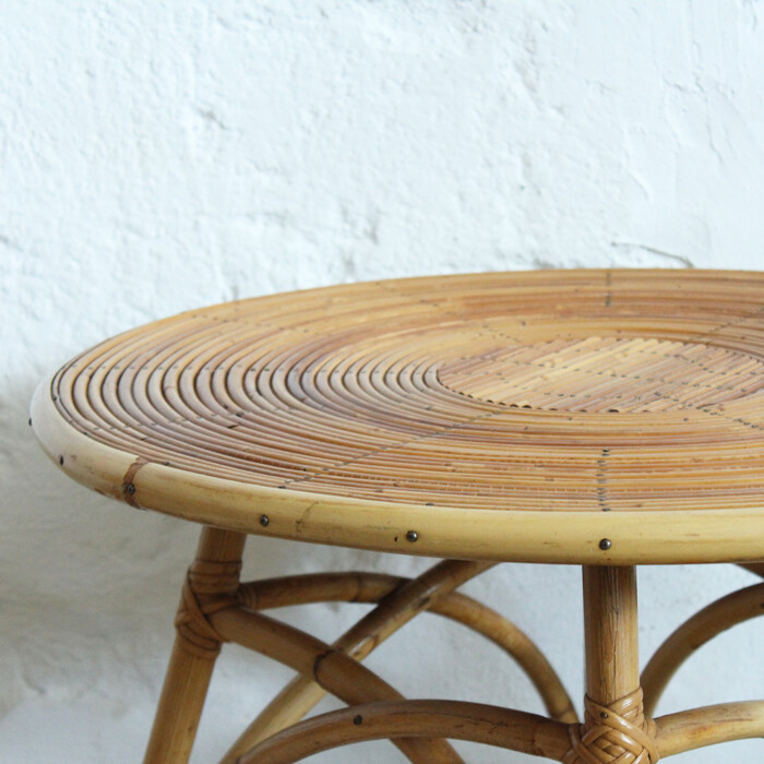 Table basse rotin vintage - G516 – Image 4