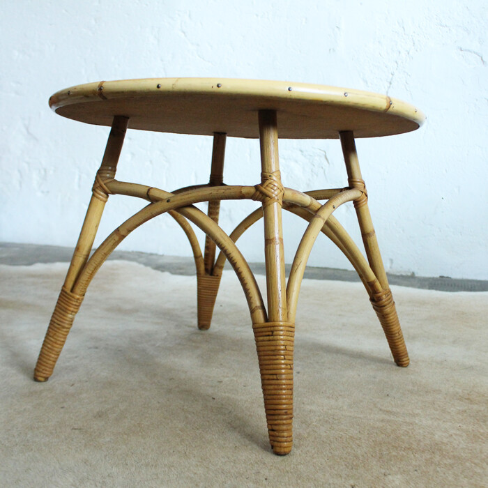 Table basse rotin vintage - G516 – Image 7