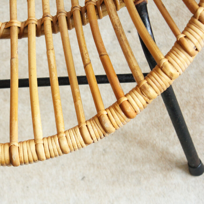 Fauteuil rotin vintage - coquille - E528 – Image 2