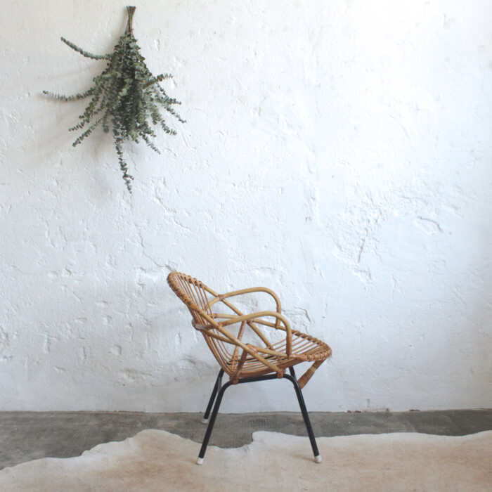 Fauteuil rotin vintage - Coquille - H288 – Image 5