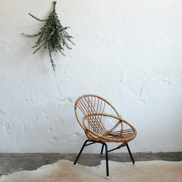 Fauteuil rotin vintage - Coquille - H315 – Image 4