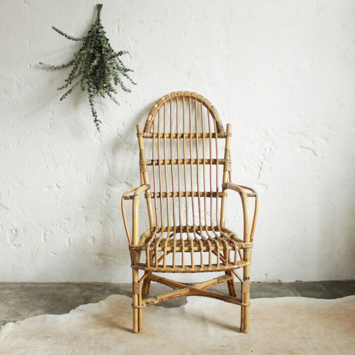 Fauteuil rotin vintage - H266