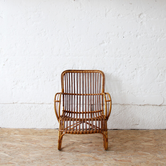 Fauteuil rotin vintage D. Van Sliedrecht - H271