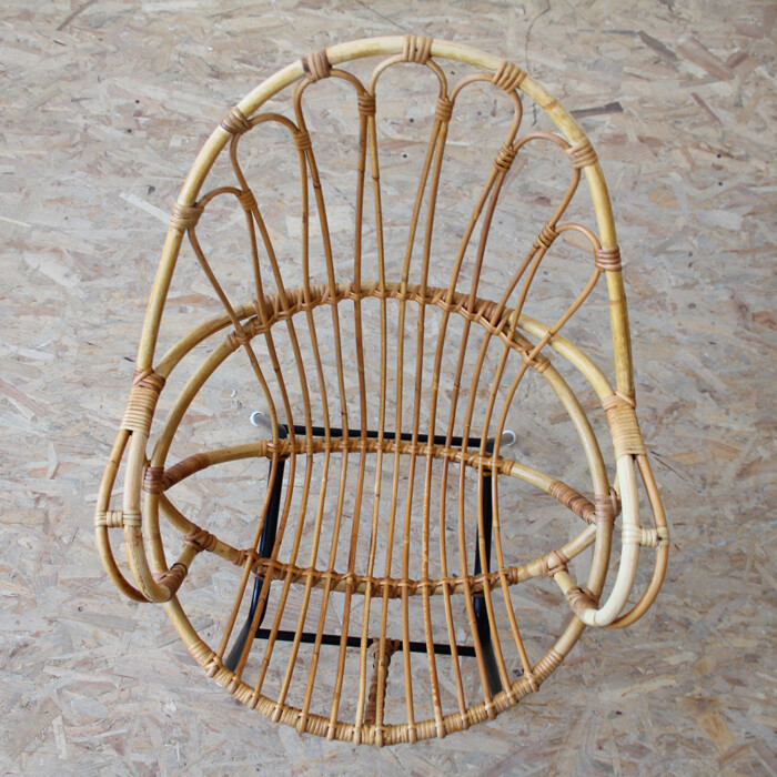 Fauteuil rotin vintage - Coquille - H283 – Image 6