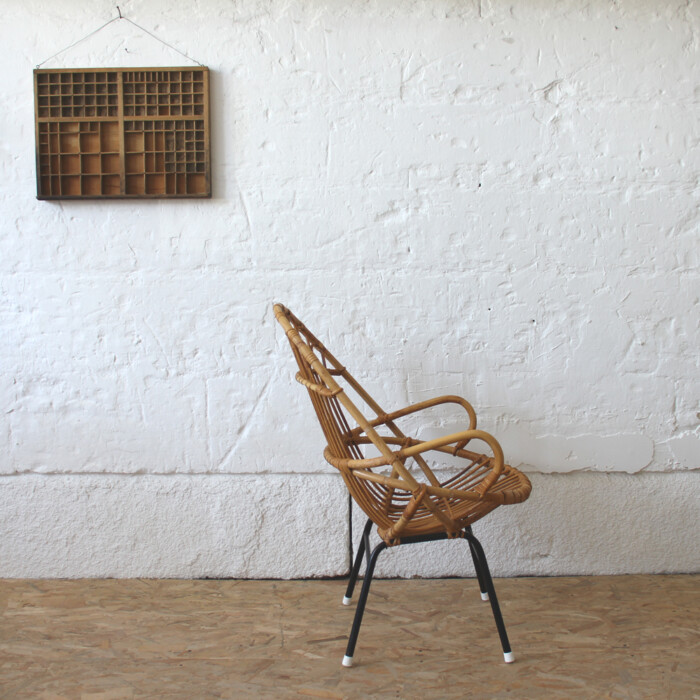 Fauteuil rotin vintage - Coquille - H282 – Image 5