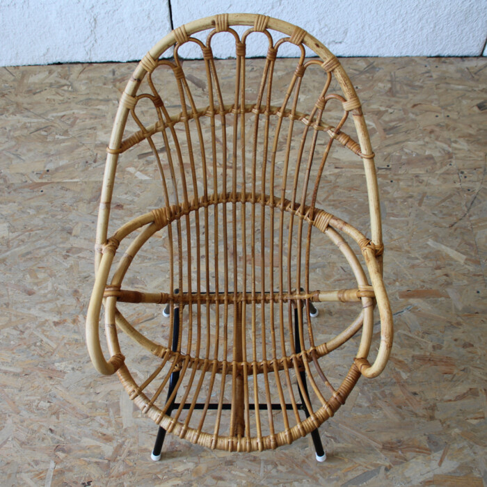 Fauteuil rotin vintage - Coquille - H282 – Image 6