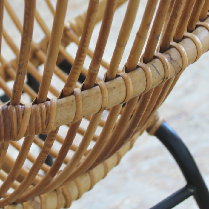 Fauteuil rotin vintage - Coquille - H282 – Image 9