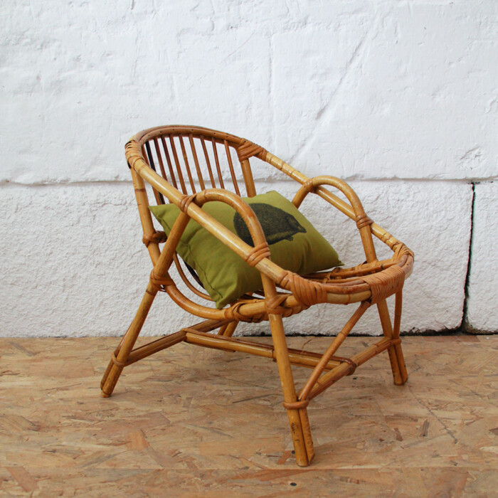Fauteuil rotin enfant vintage - H475 – Image 4