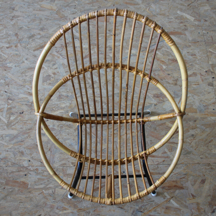 Fauteuil rotin vintage - Coquille - H285 – Image 6