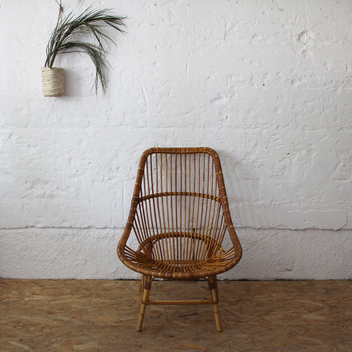 Fauteuil rotin vintage - H541