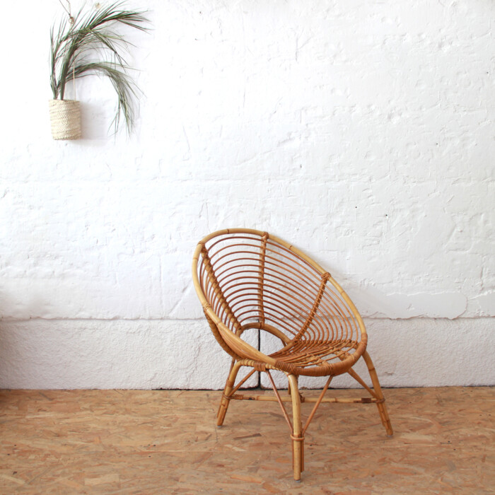 Fauteuil rotin vintage - spirale - H509/H510 – Image 4
