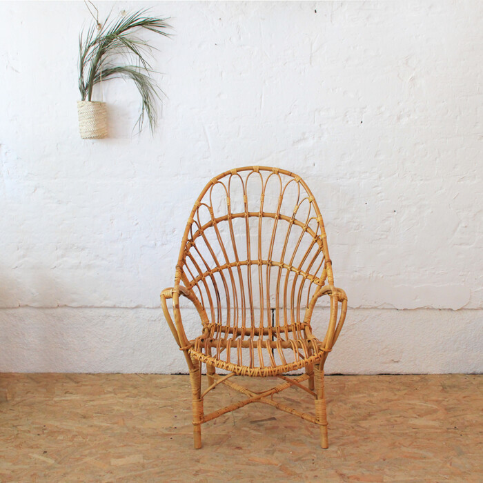 Fauteuil rotin vintage - H527