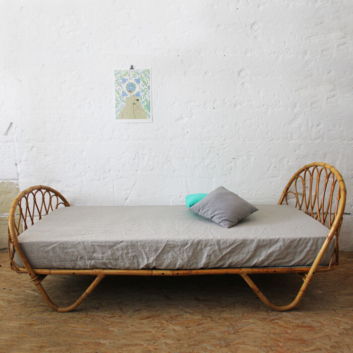 Lit rotin vintage - Corbeille - H665