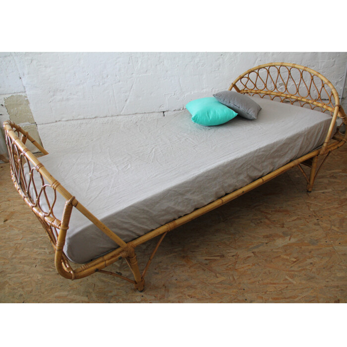 Lit rotin vintage - Corbeille - H686 – Image 6
