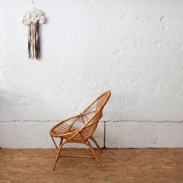 Fauteuil rotin vintage - Coquille – Image 5