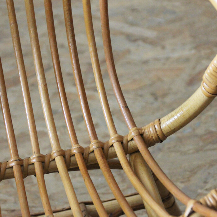 Fauteuil rotin vintage - Coquille – Image 2
