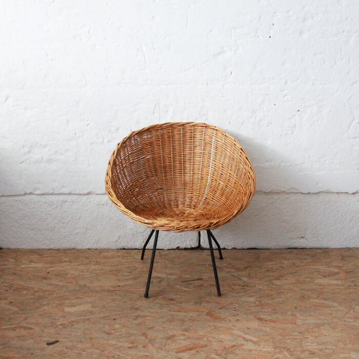 Fauteuil osier vintage - B397